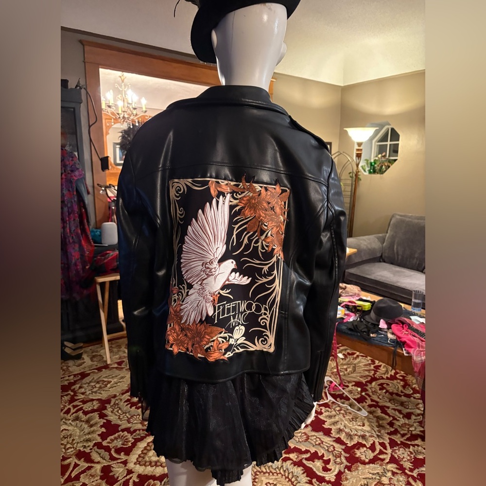 SOLD  🔥  Handcrafted Up, Cycled Fleetwood Mac Moto Jacket